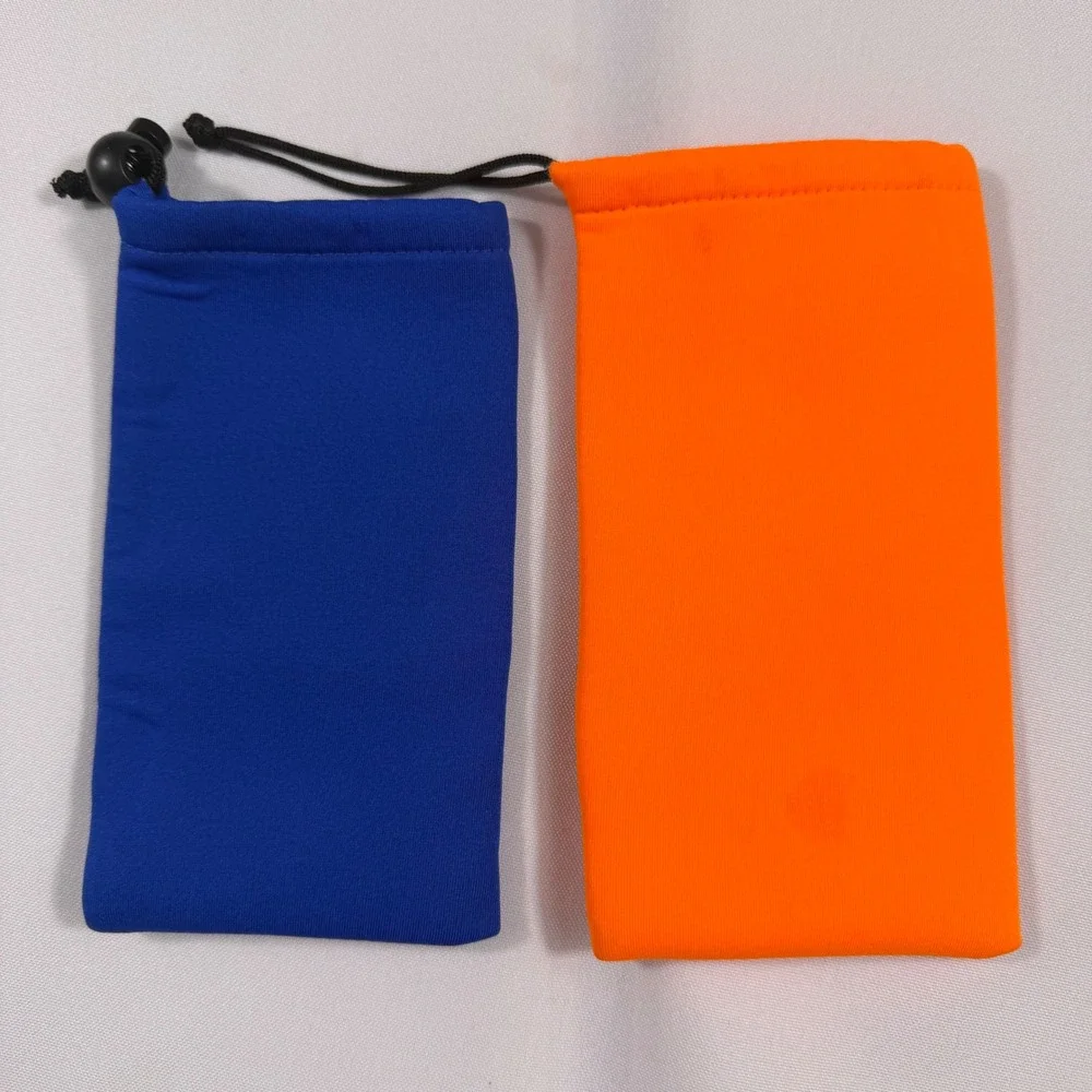 Ray-Ban Sunglasses Pouch Set of 2 Blue and Orange Soft Drawstring Cases for kids